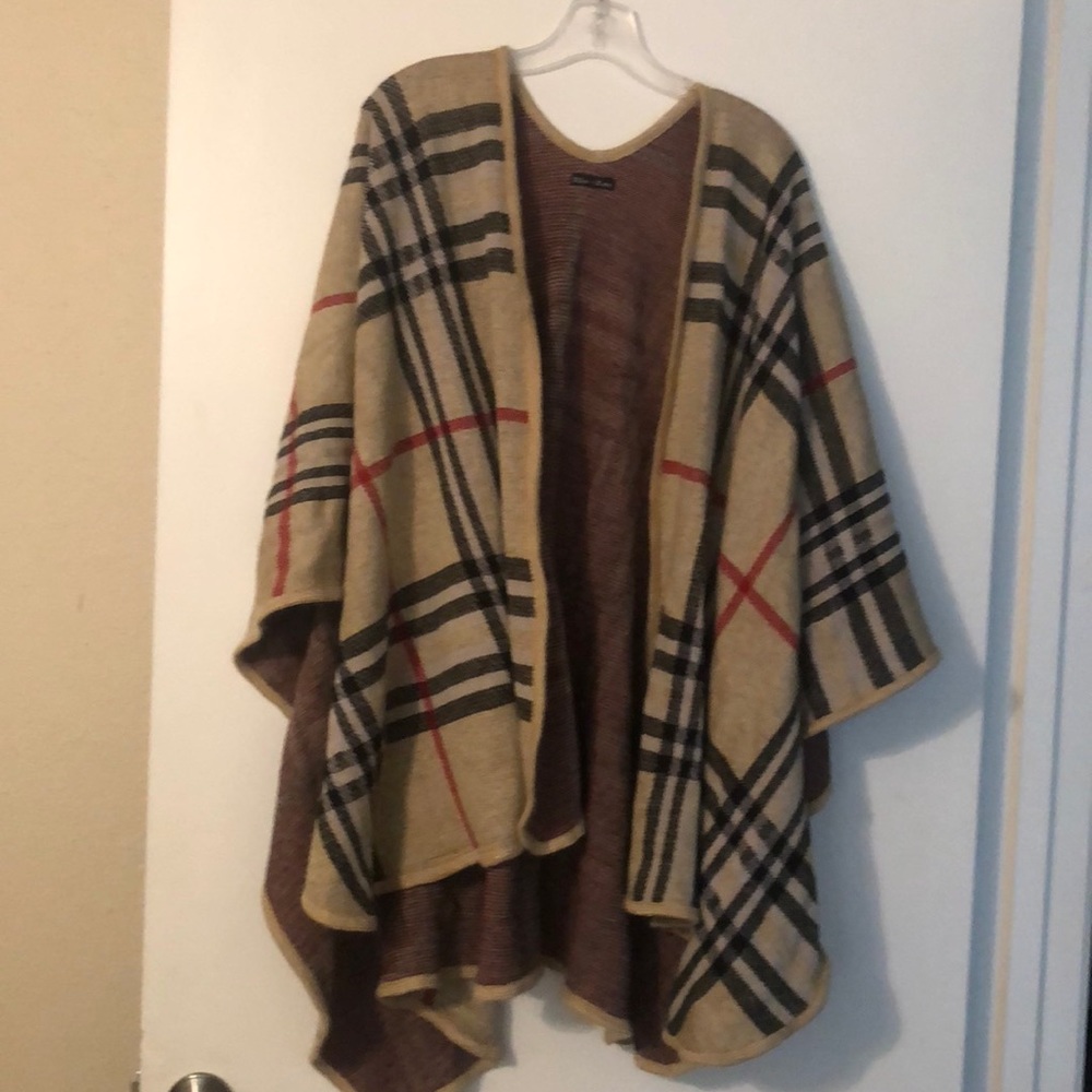 Plaid sweater shrug